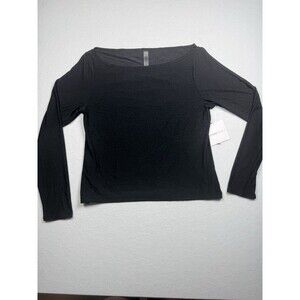 Beyond Yoga Long Sleeve Boatneck Top Dark Gray Size XL NWT